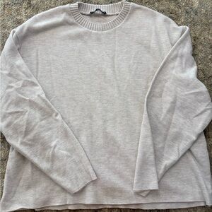 Zara Cream Crewneck Sweater Classic Knit